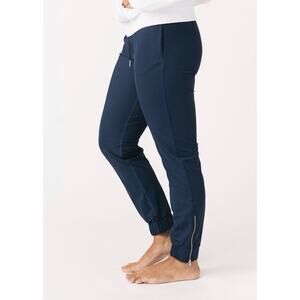 Zyia Active M Medium Jogger Pants Navy Blue Everywhere Zipper Pull On Athletic